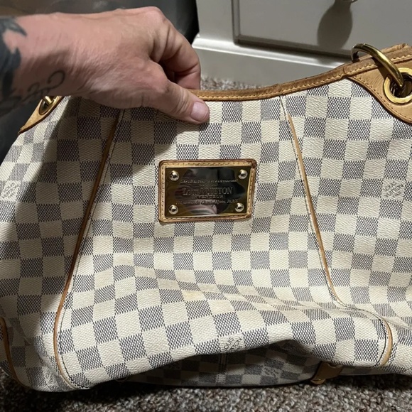 Authentic Louis Vuitton Galleria PM leather hobo DAMIER AZUR handbag - Picture 2 of 13